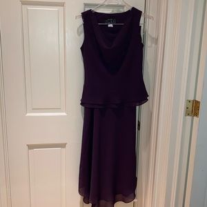 Petite NWT purple top and skirt cocktail set. Alex Evenings.